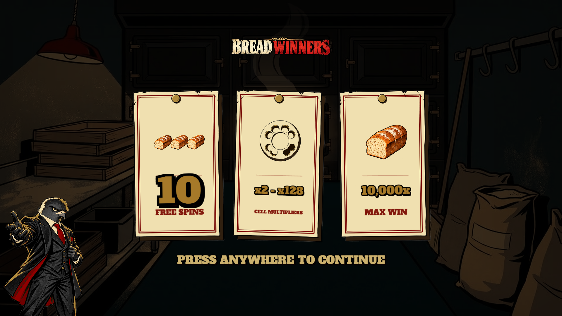 Bread Winners slot intro screen