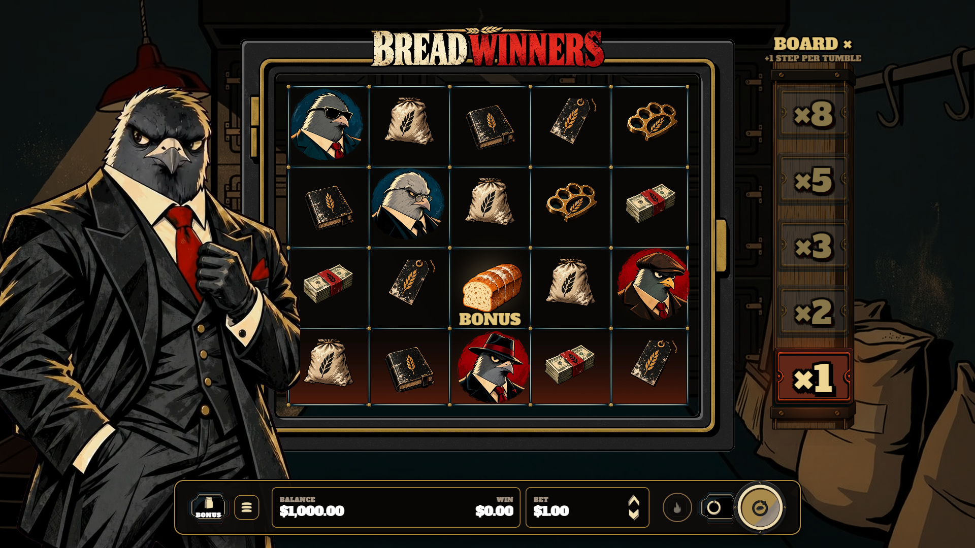 Bread Winners slot gameplay reels