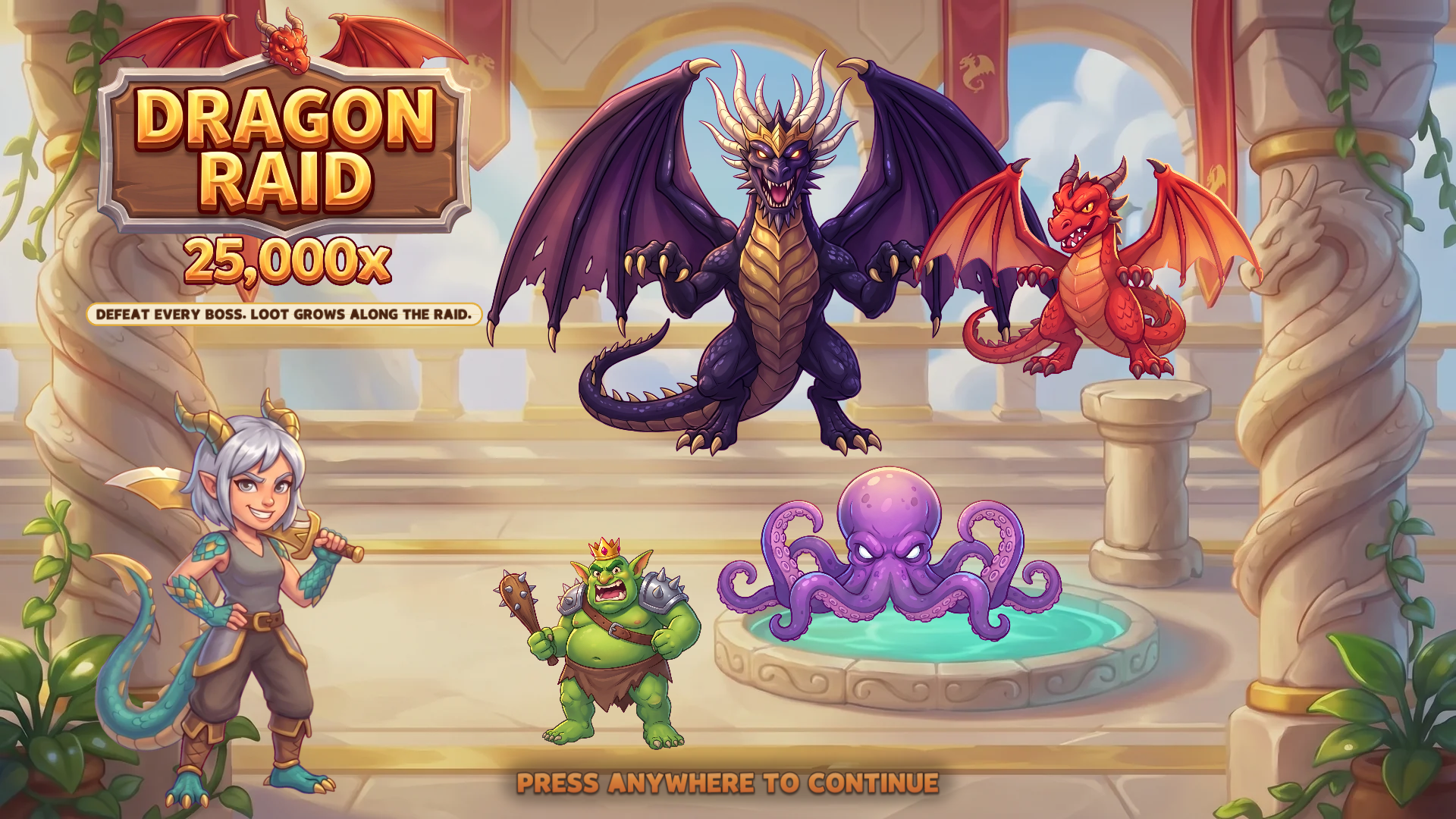 Dragon Raid slot intro screen