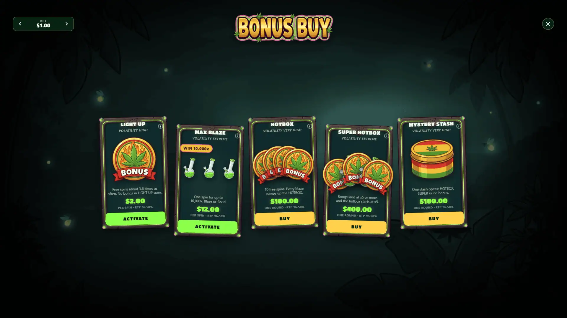 Ganja Skunk bonus buy menu