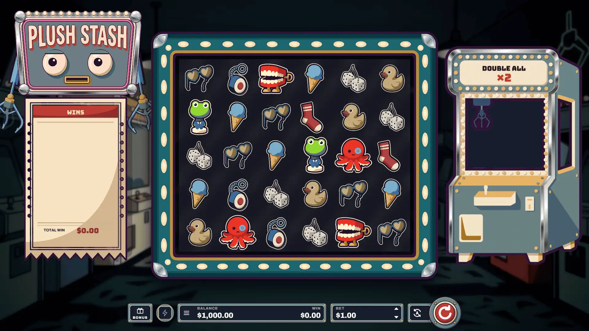 Plush Stash slot gameplay reels