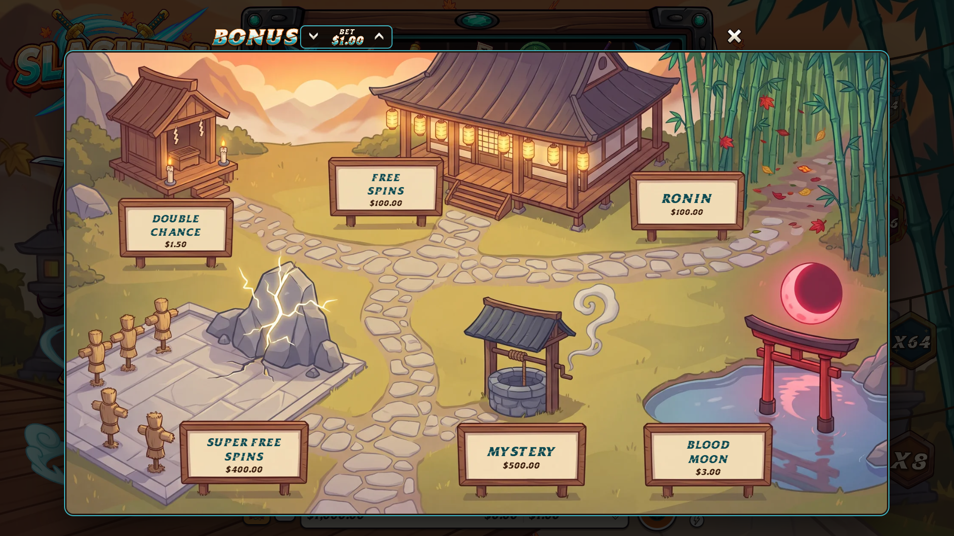 Slashed! bonus buy menu