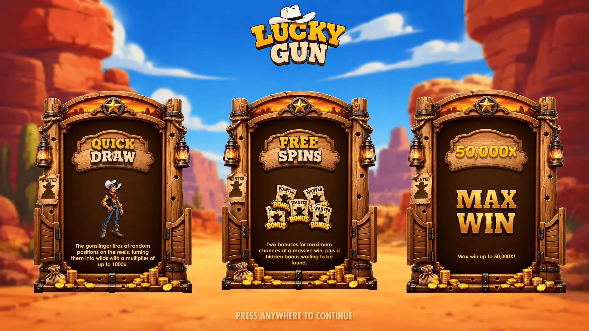 Lucky Gun slot intro screen