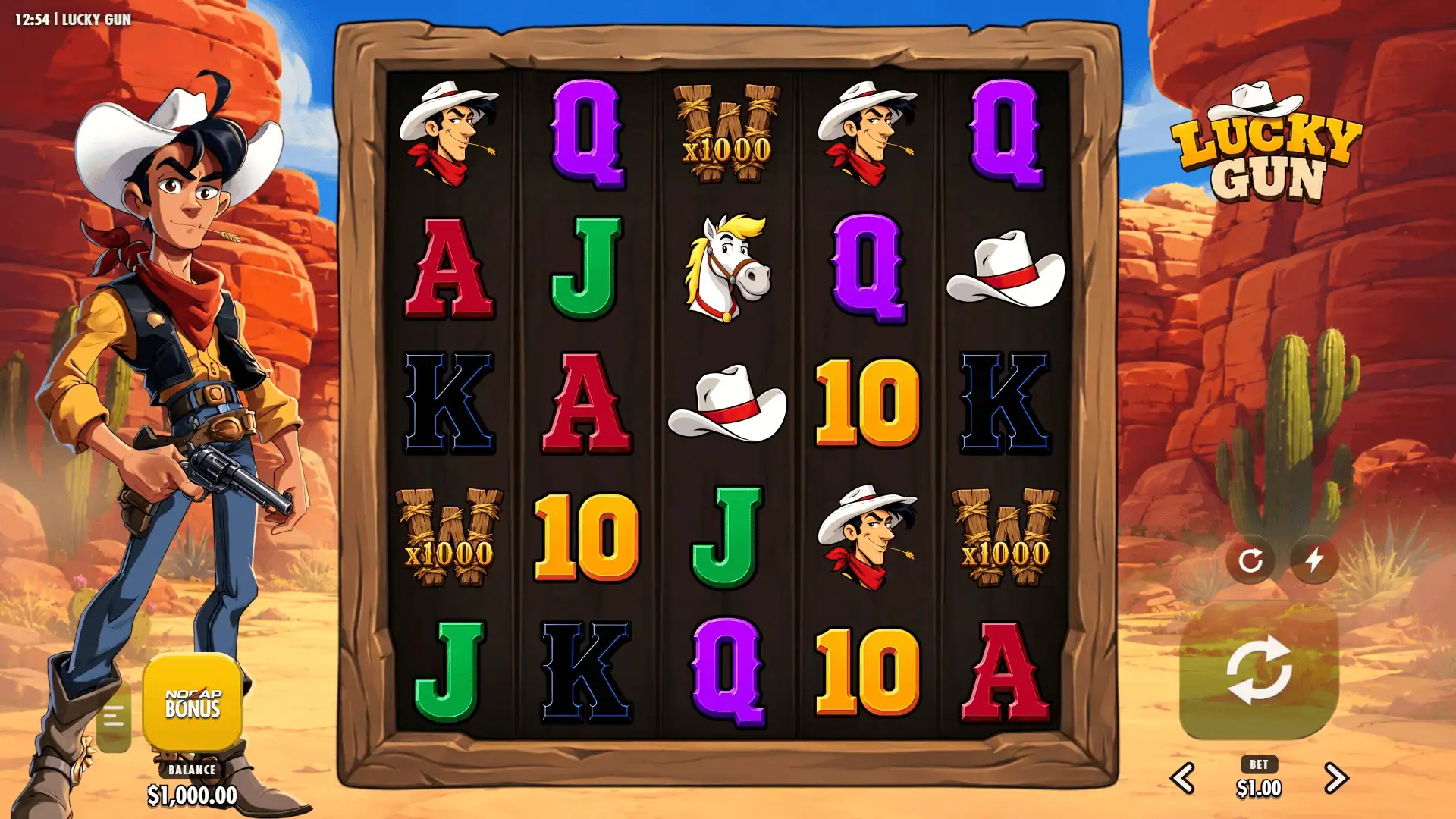 Lucky Gun slot gameplay reels