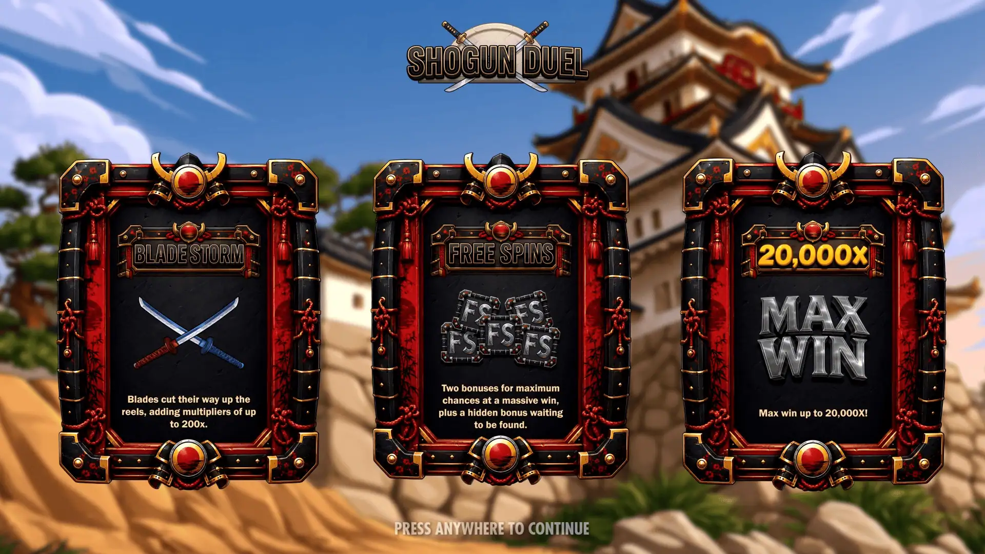 Shogun Duel slot intro screen