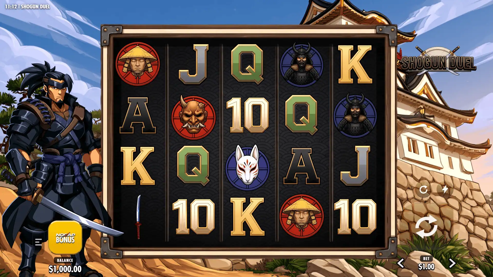 Shogun Duel slot gameplay reels