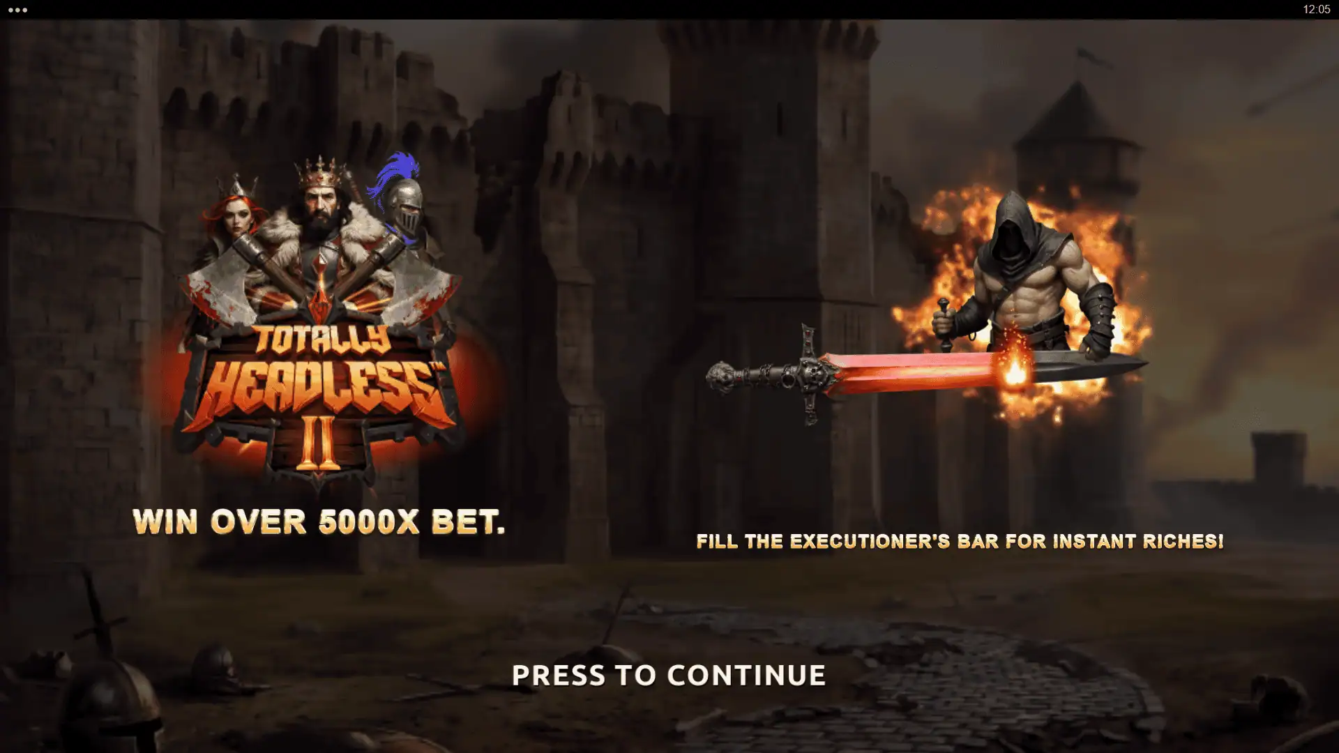 Totally Headless II slot intro screen