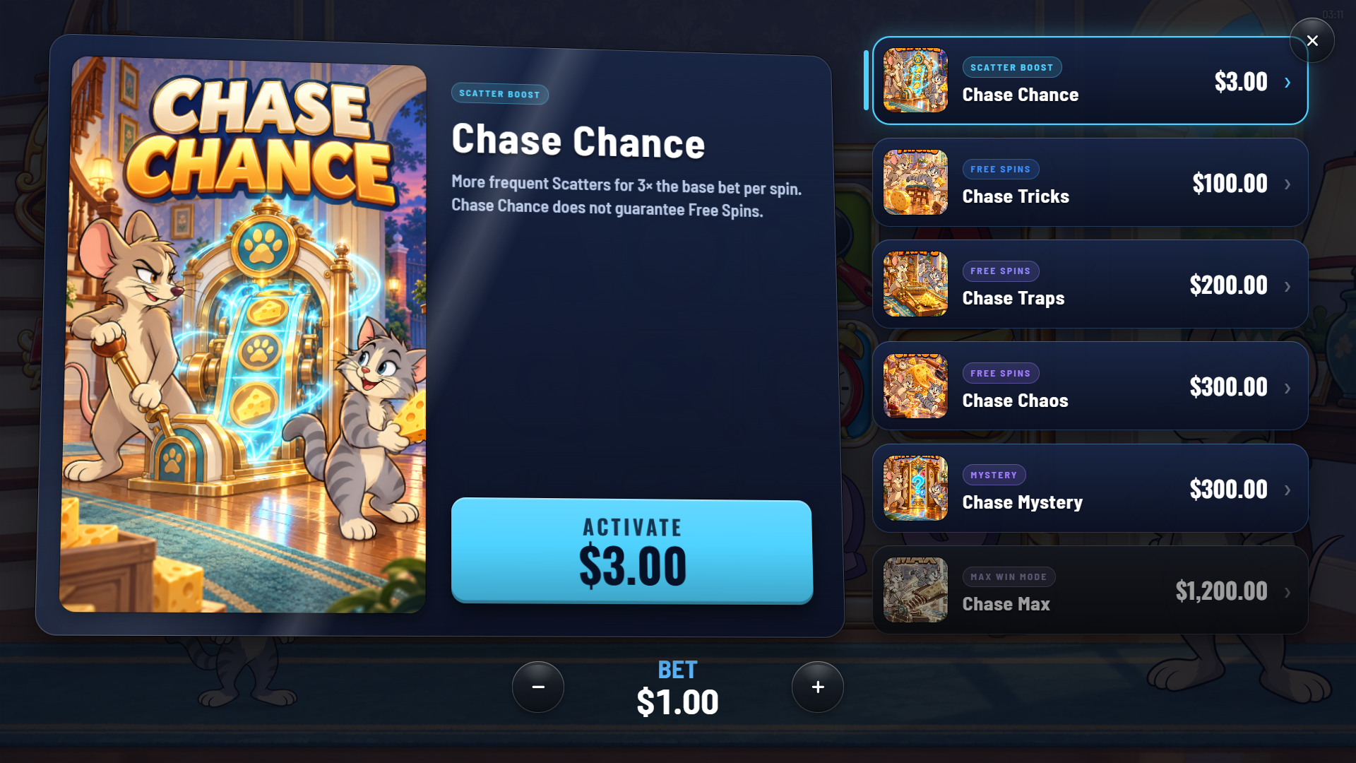 Perry And Dom bonus buy menu