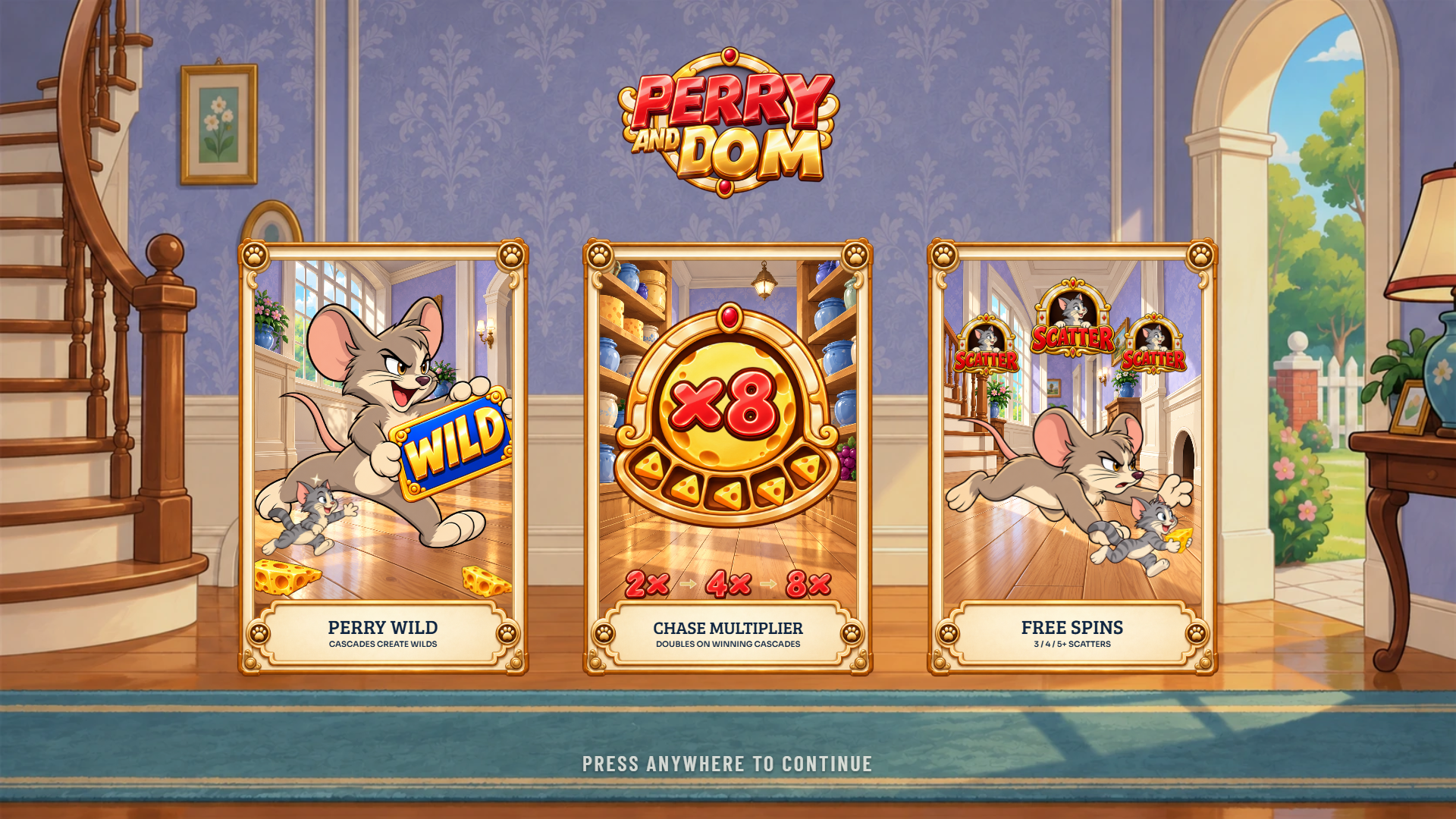 Perry And Dom slot intro screen