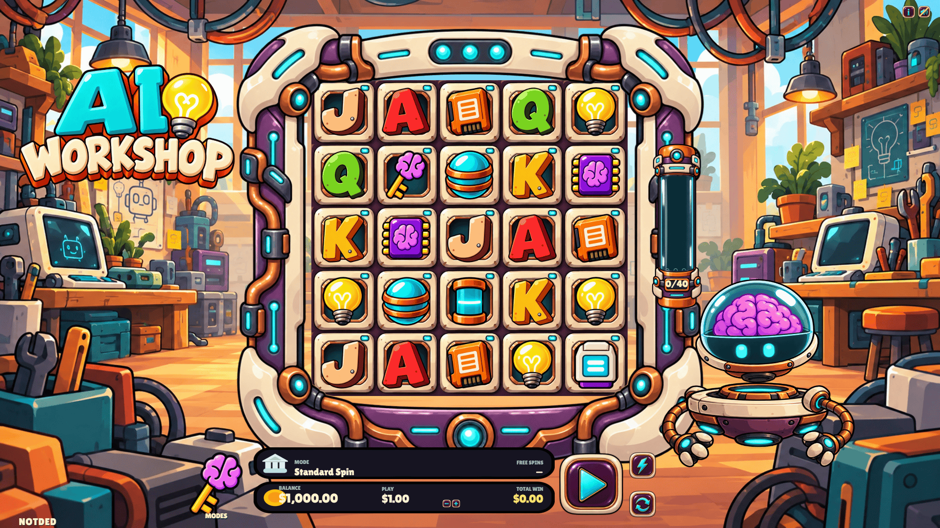 AI Workshop slot gameplay reels