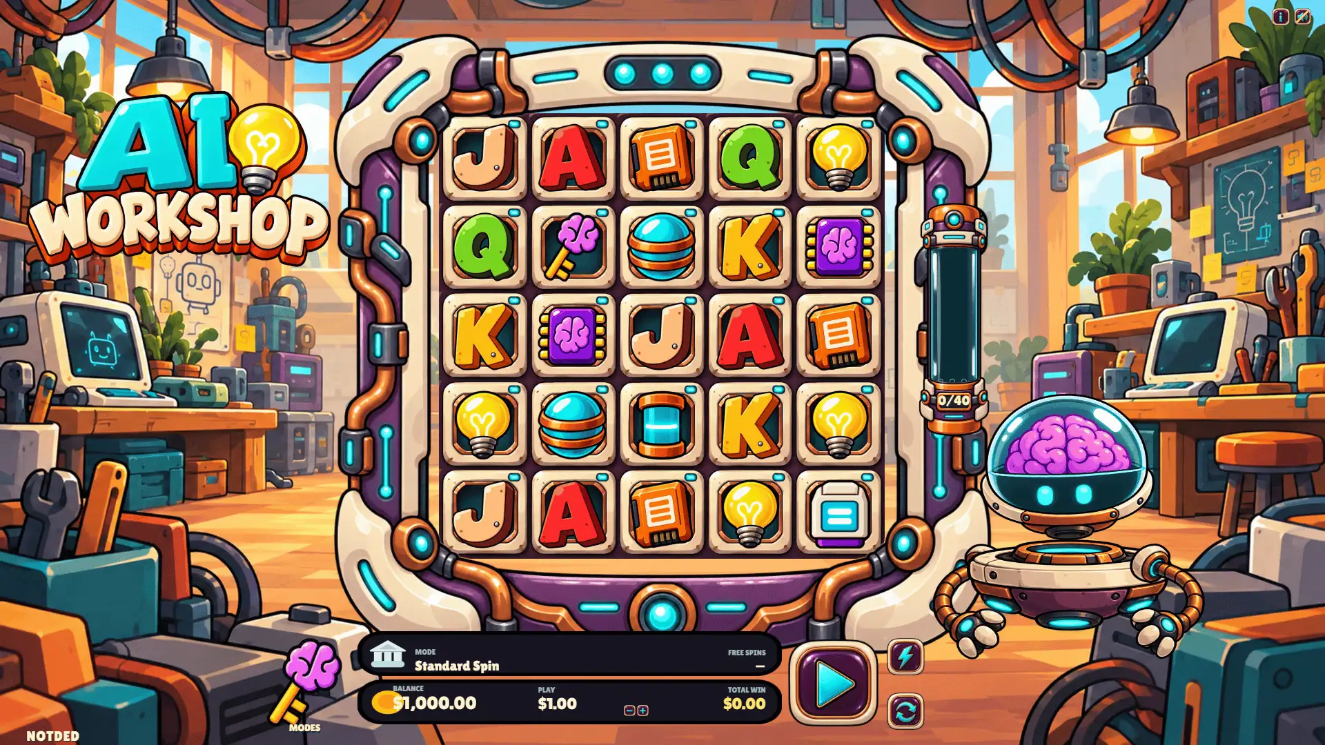 AI Workshop slot gameplay reels