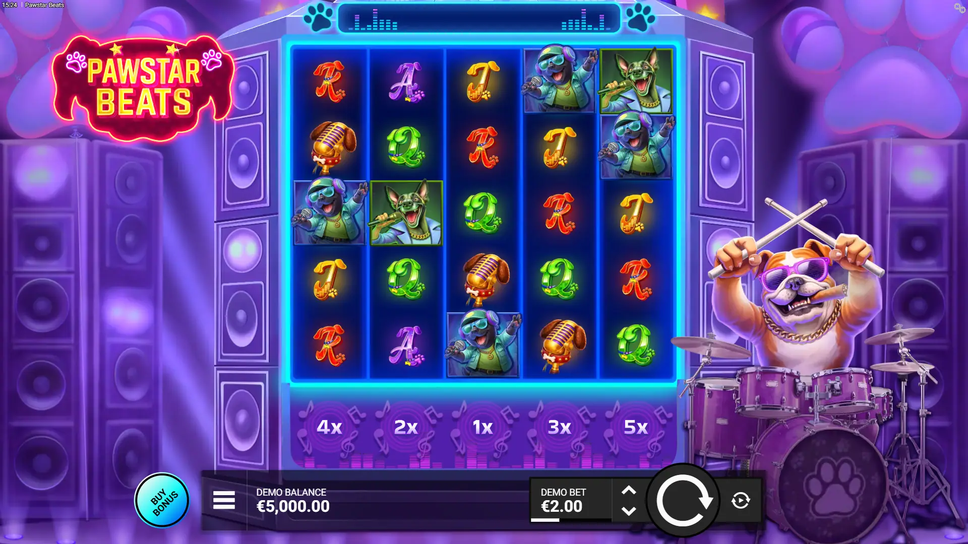 Pawstar Beats slot gameplay reels