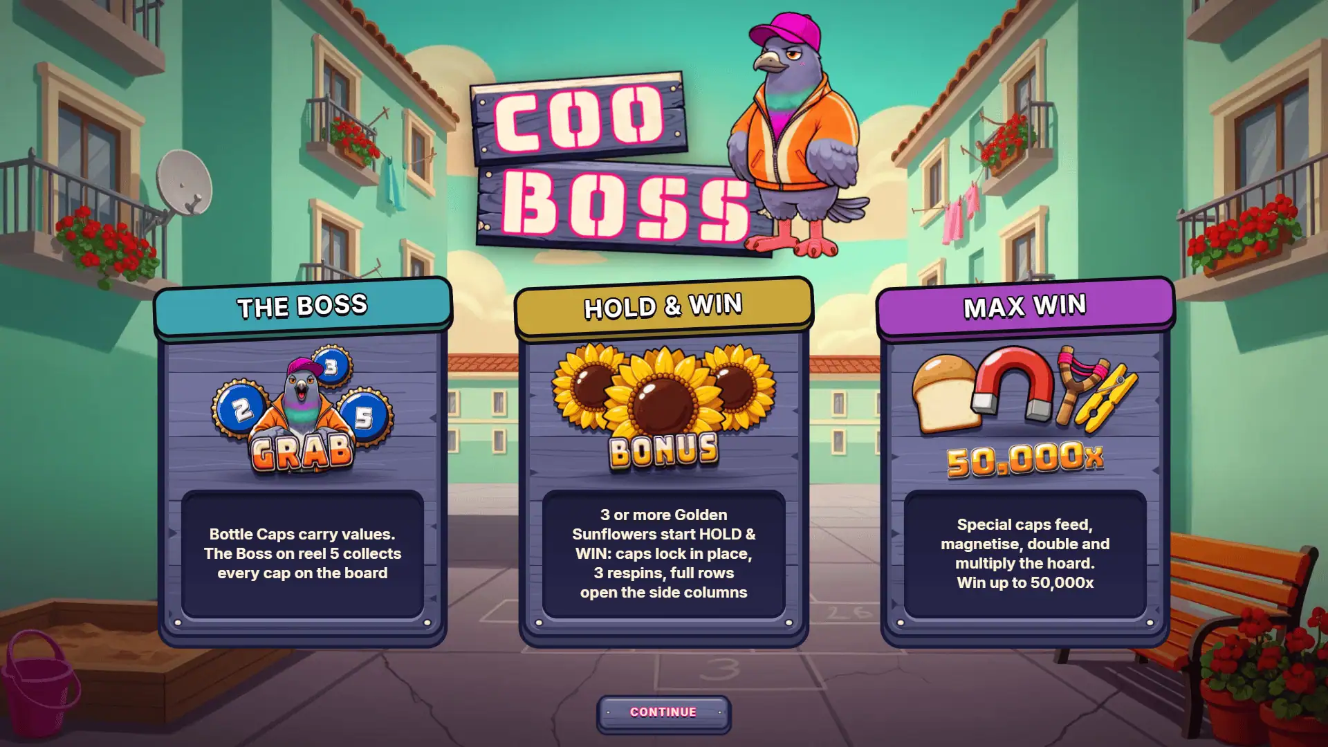 Coo Boss Hold and Win slot intro screen