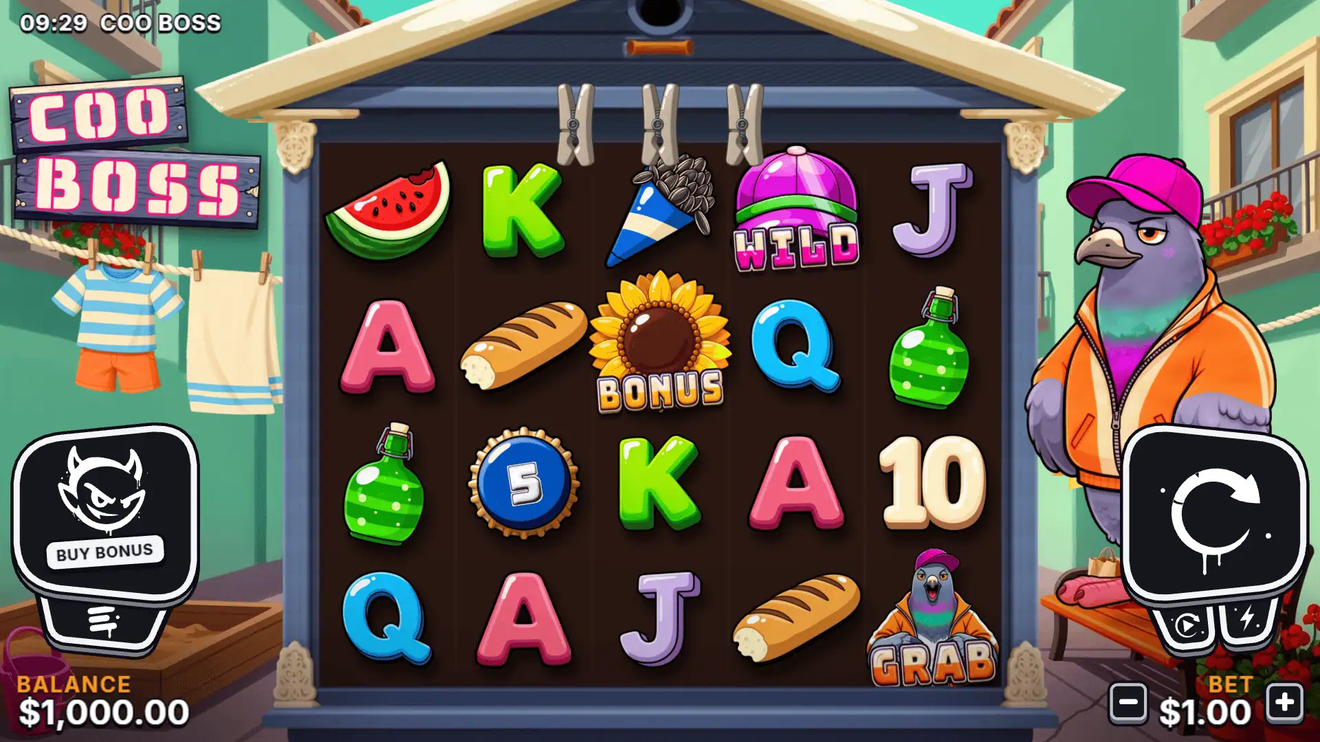 Coo Boss Hold and Win slot gameplay reels