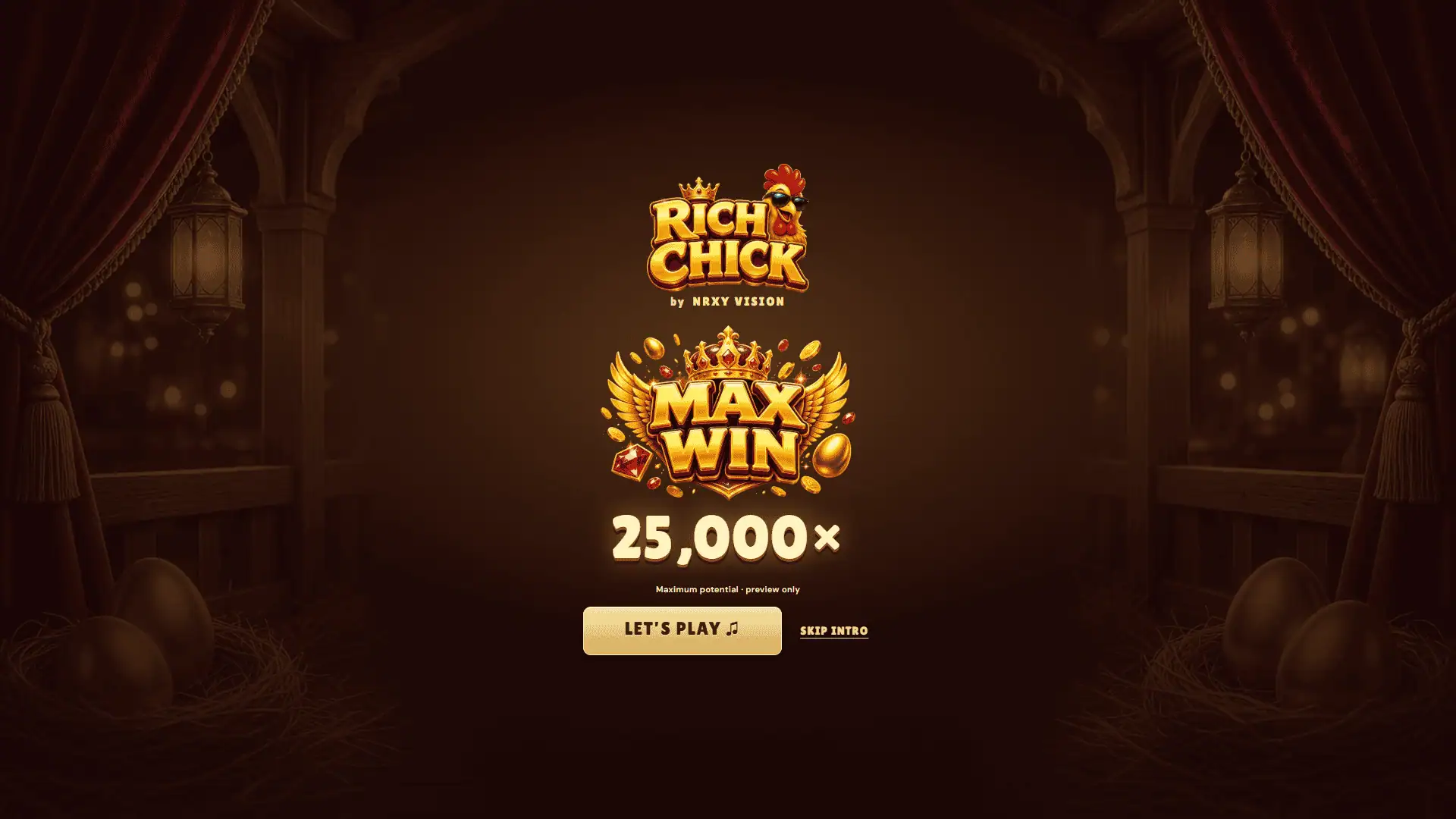 Rich Chick slot intro screen