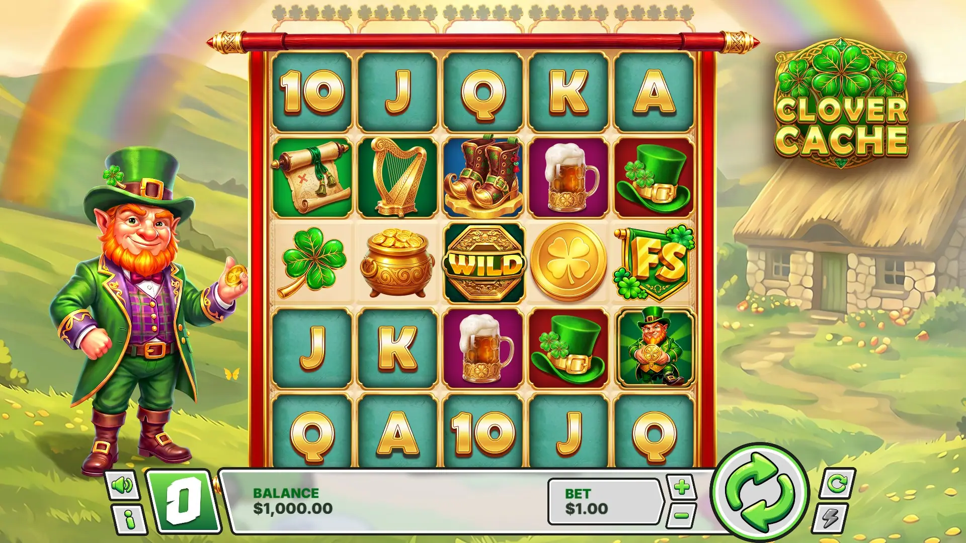 Clover Cache slot gameplay reels