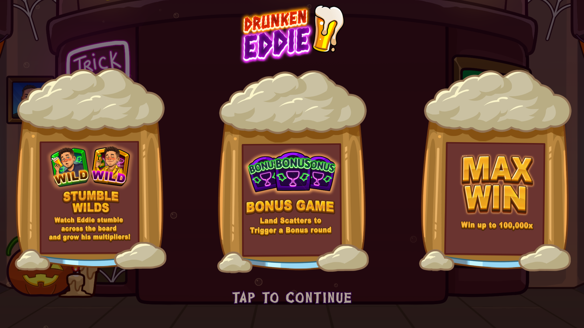 Drunken Eddie slot intro screen