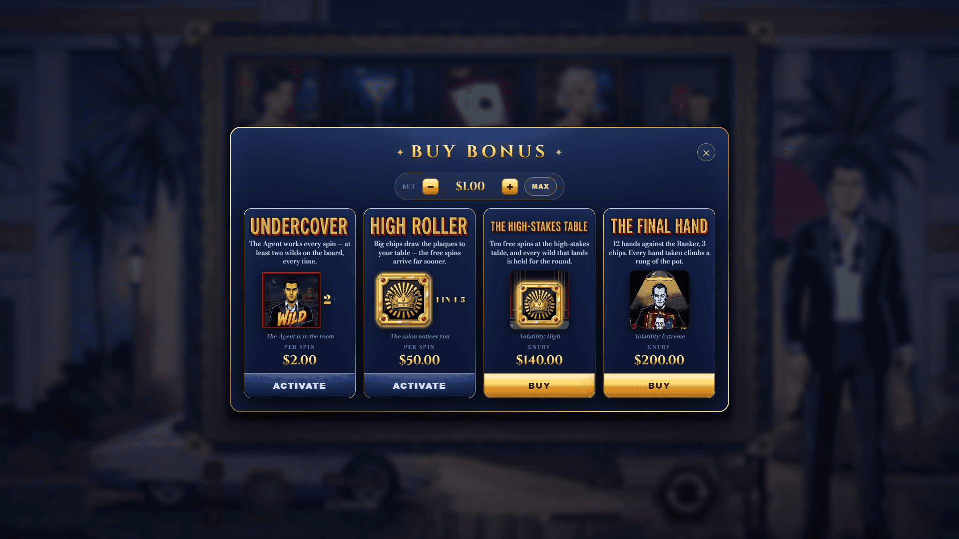 Monaco Royale bonus buy menu