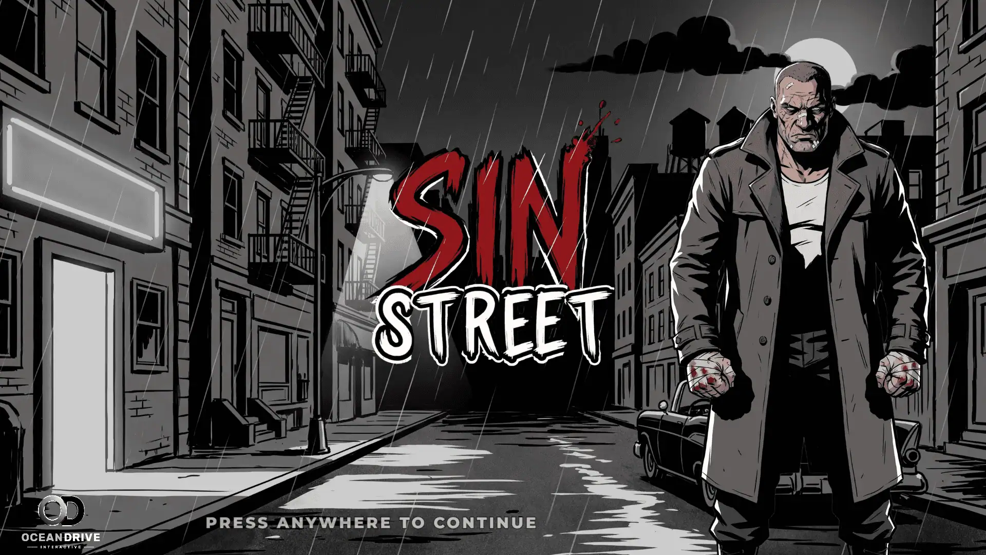Sin Street slot intro screen