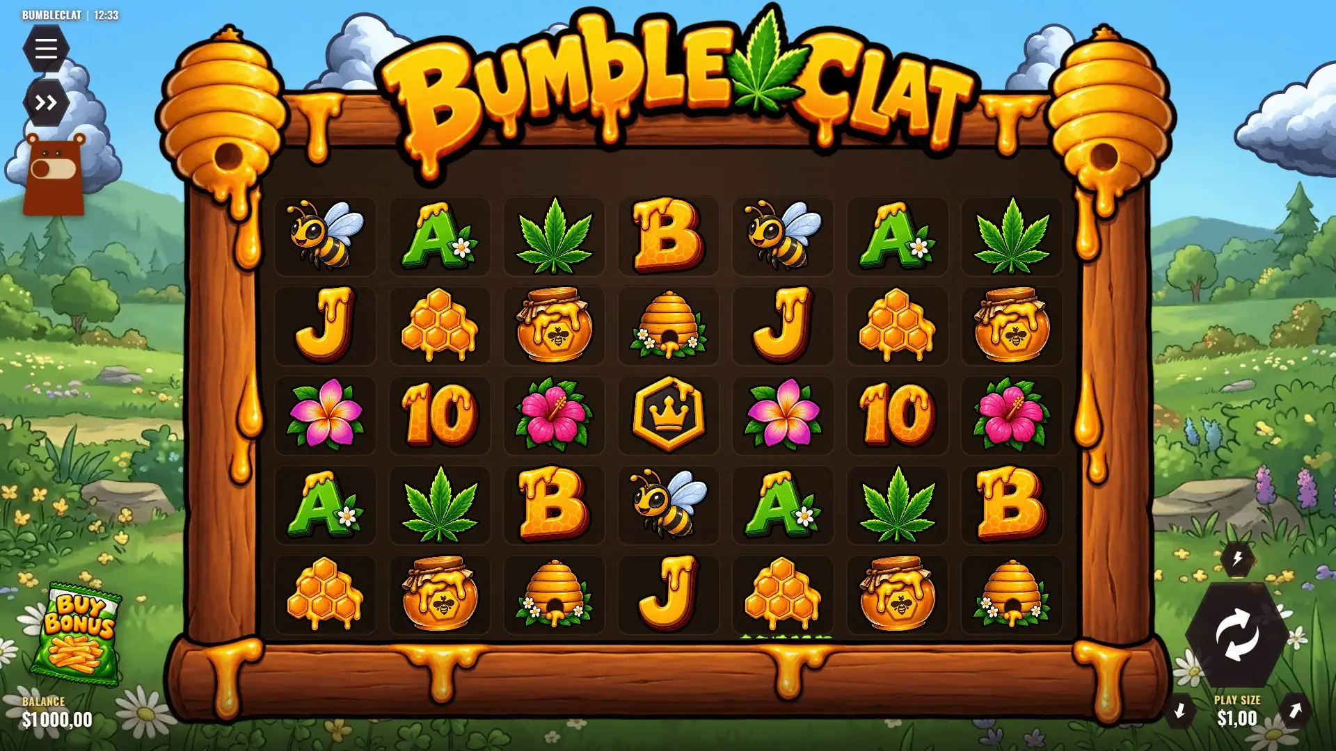 Bumble Clat slot gameplay reels