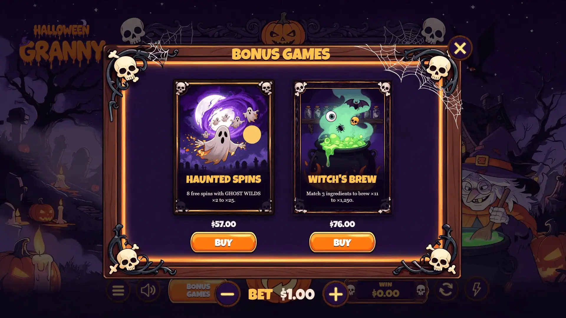 Halloween Granny bonus buy menu
