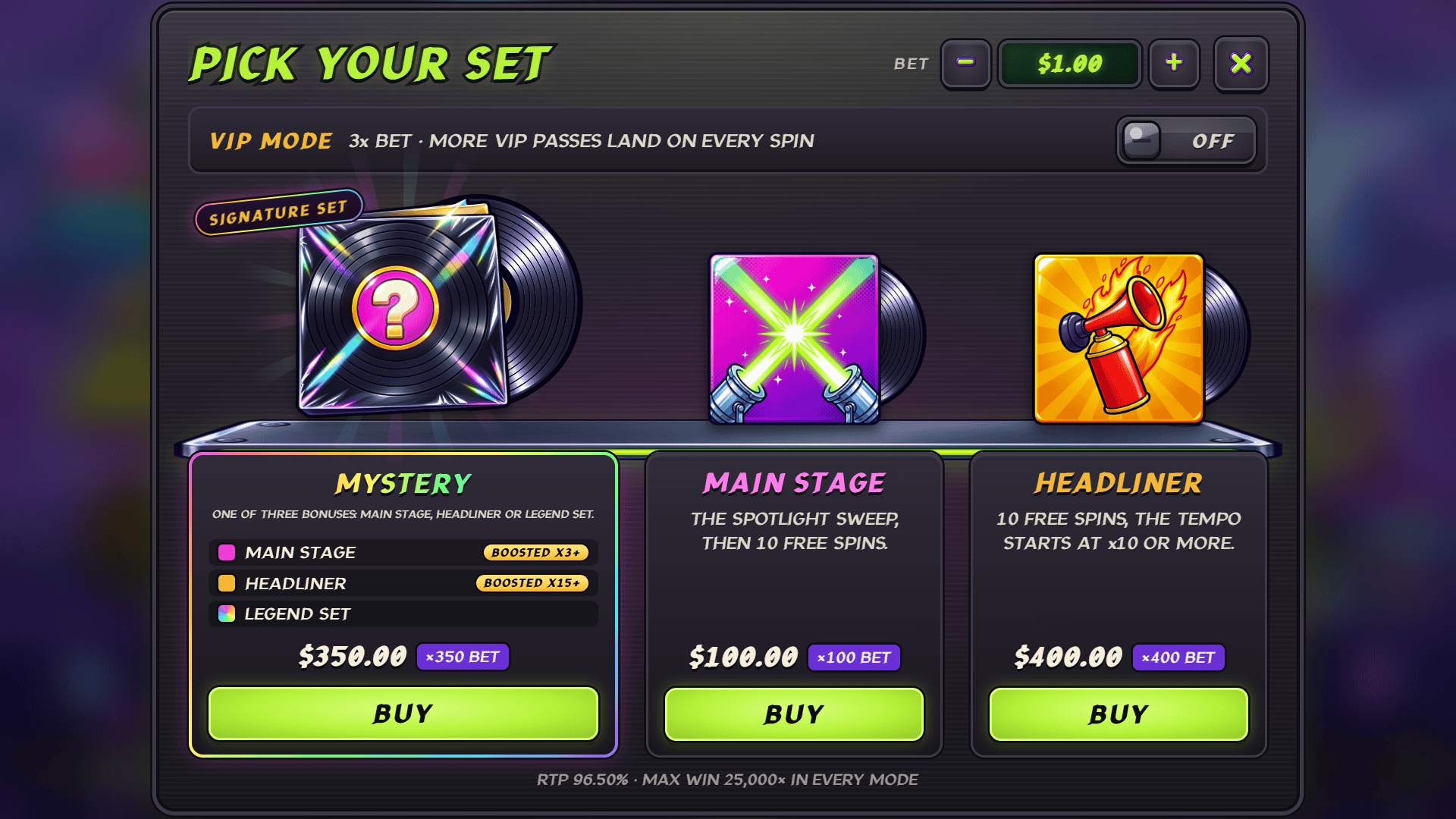 Beat Drop bonus buy menu