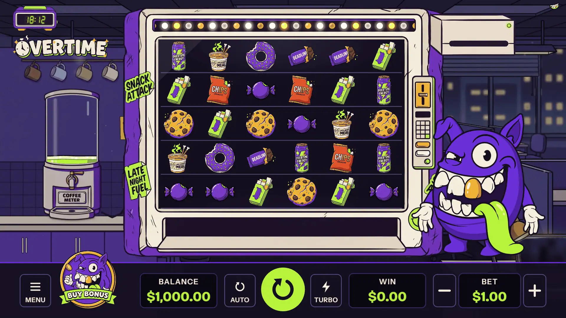 OverTime slot gameplay board