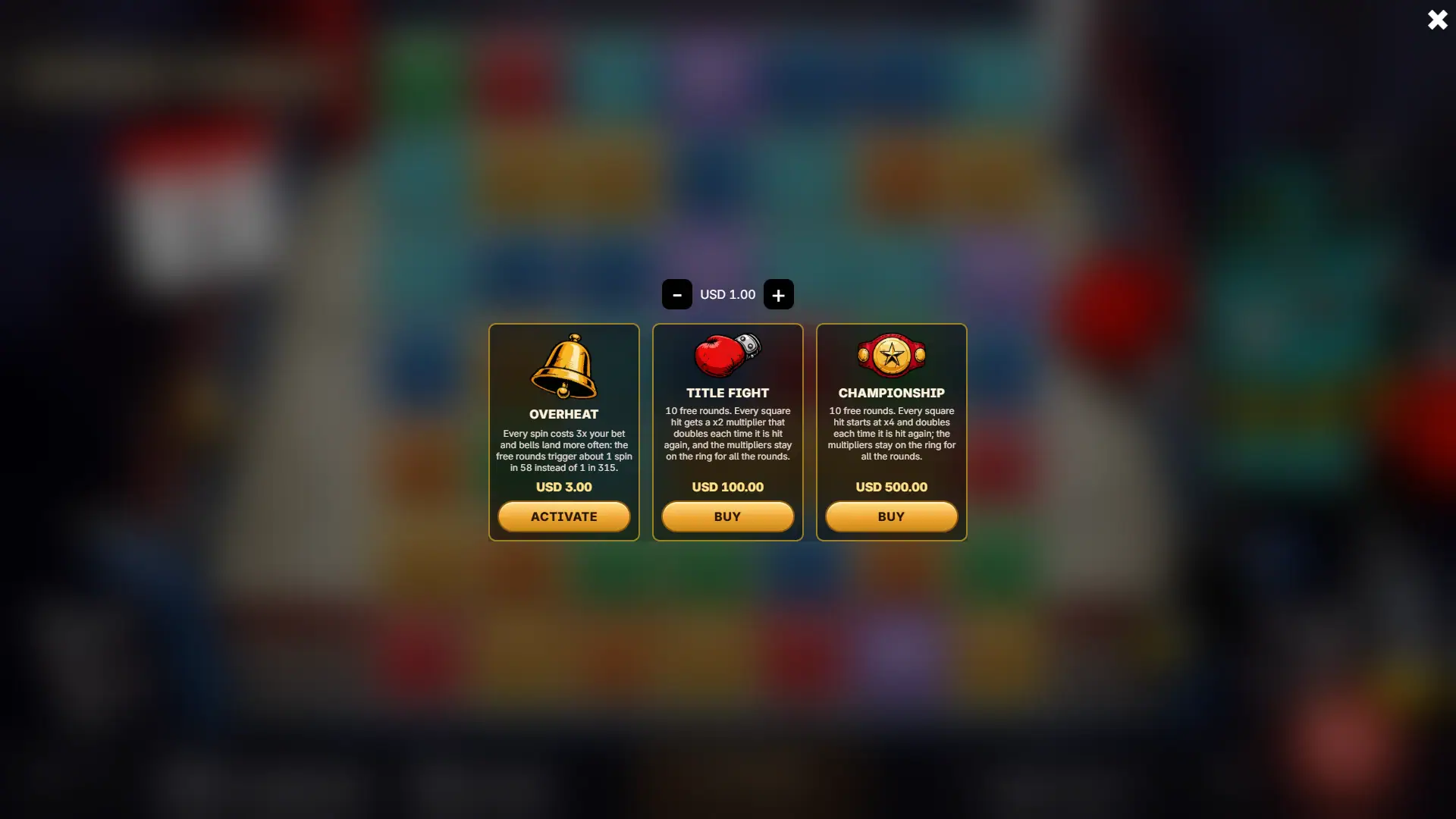 Scrap Punch bonus buy menu