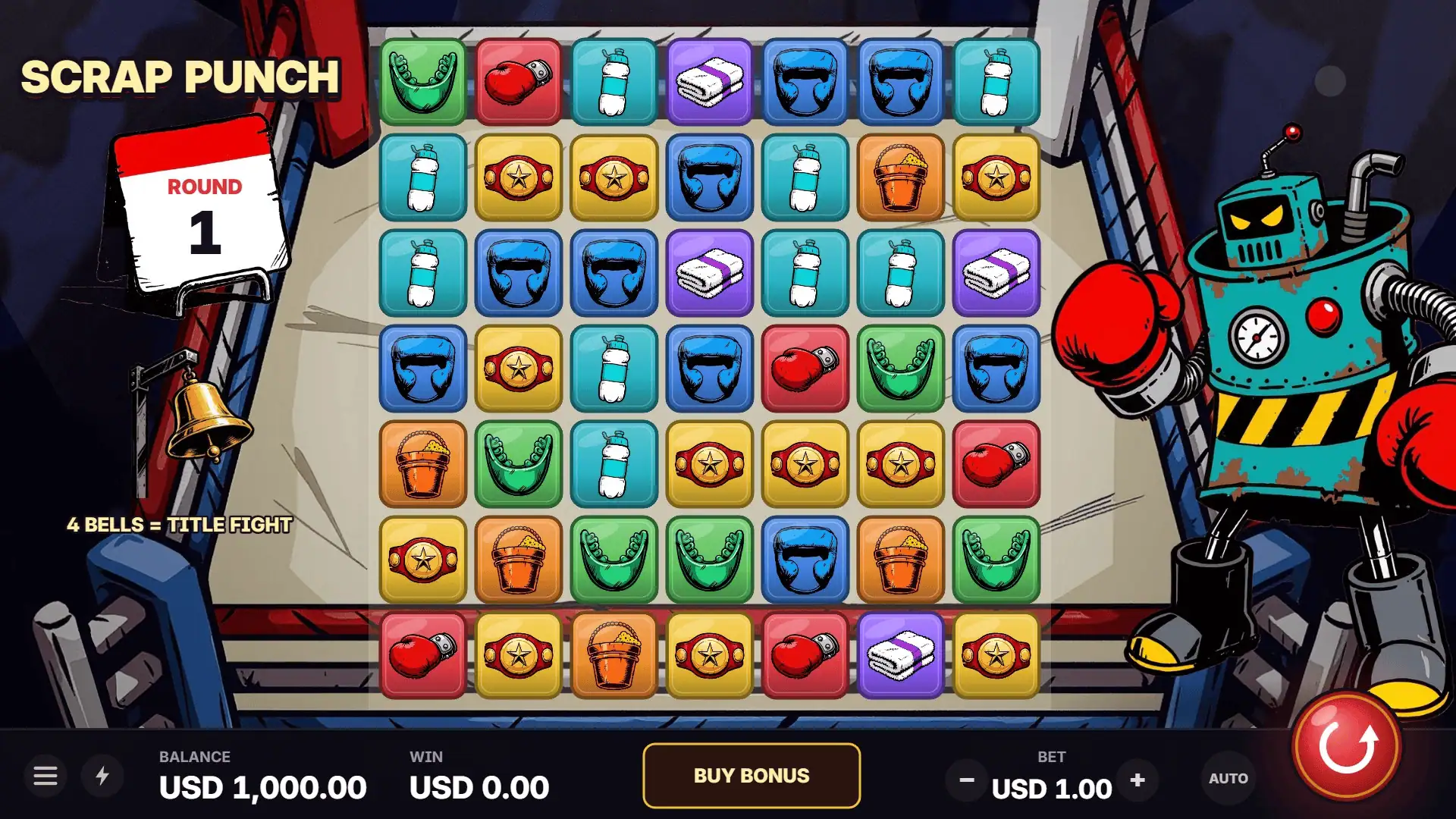 Scrap Punch slot gameplay reels