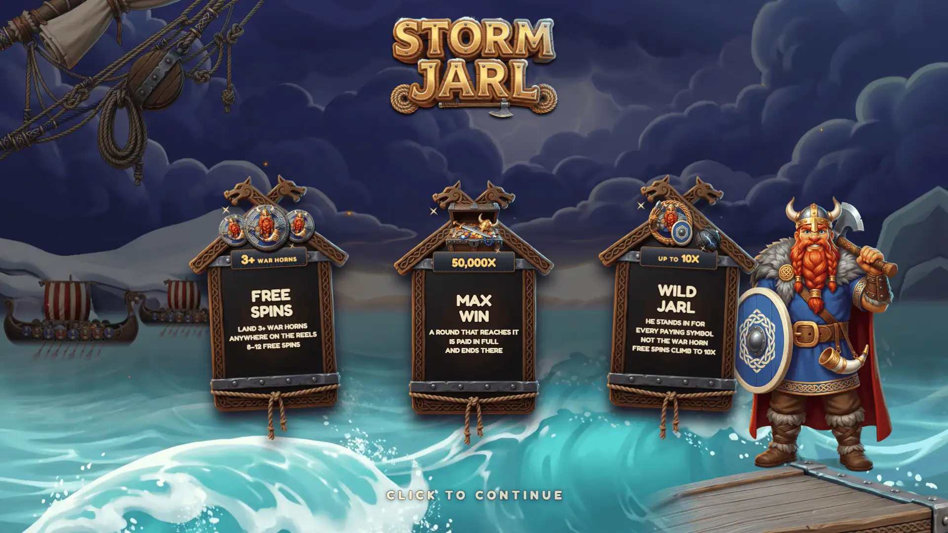 Storm Jarl slot intro screen