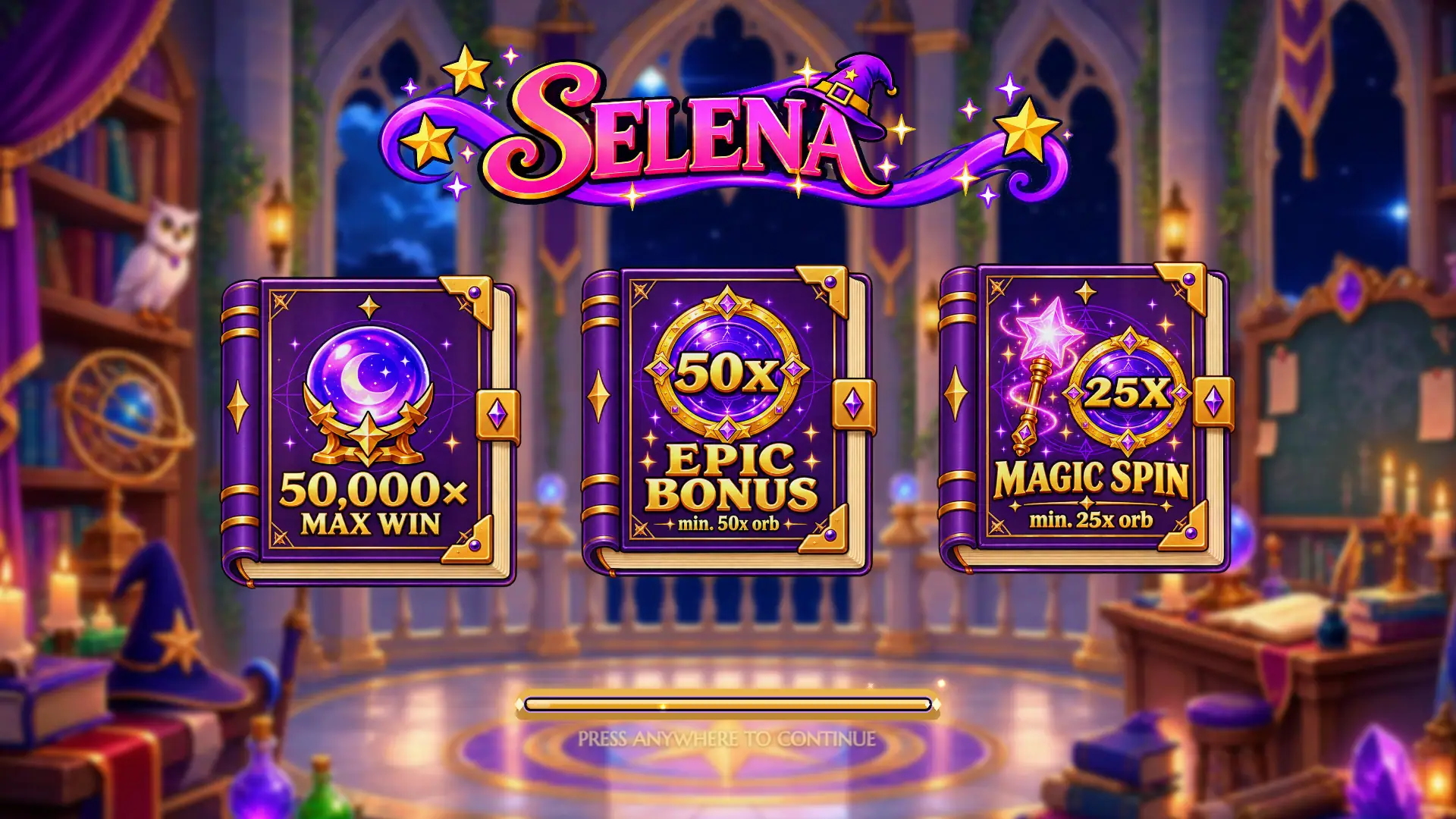 Selena slot intro screen