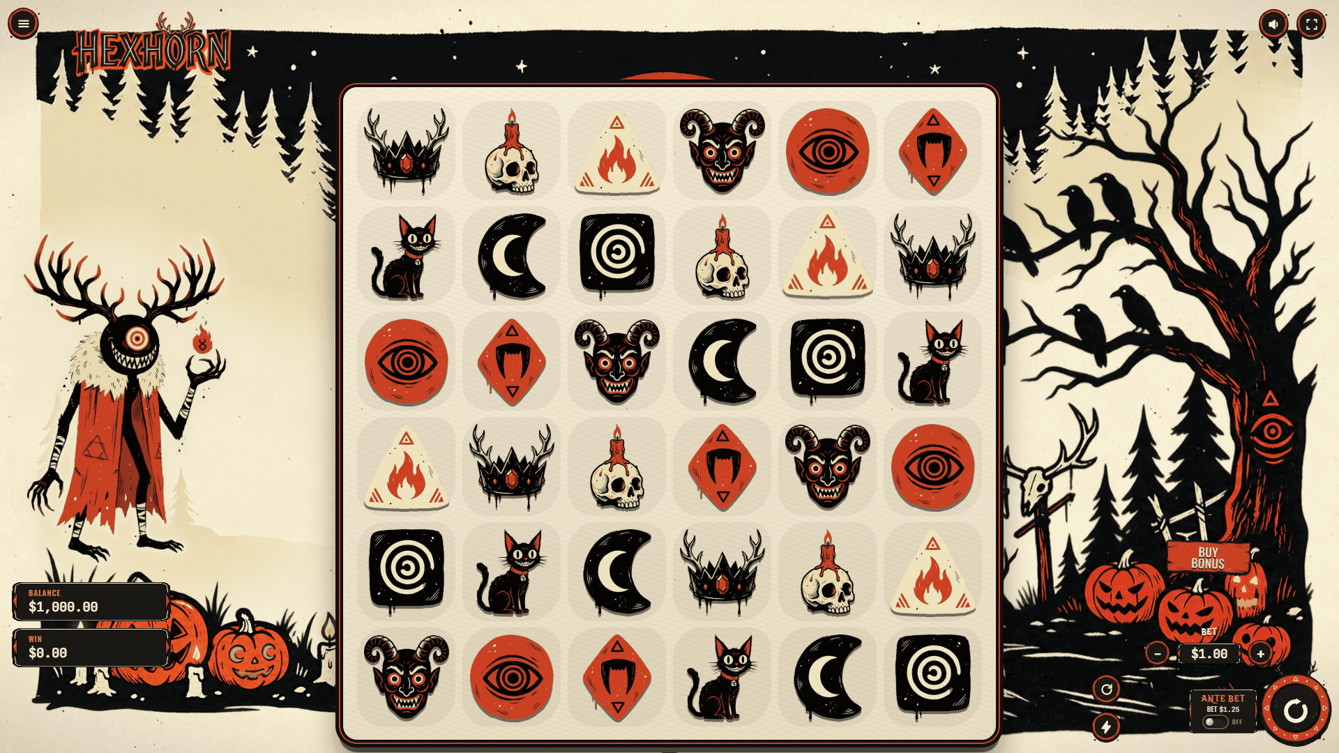 Hexhorn slot gameplay reels