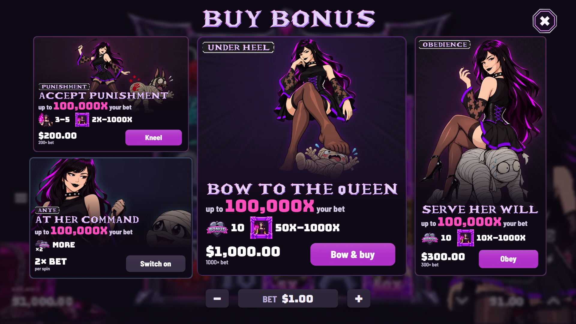 Drizzy Dream bonus buy menu