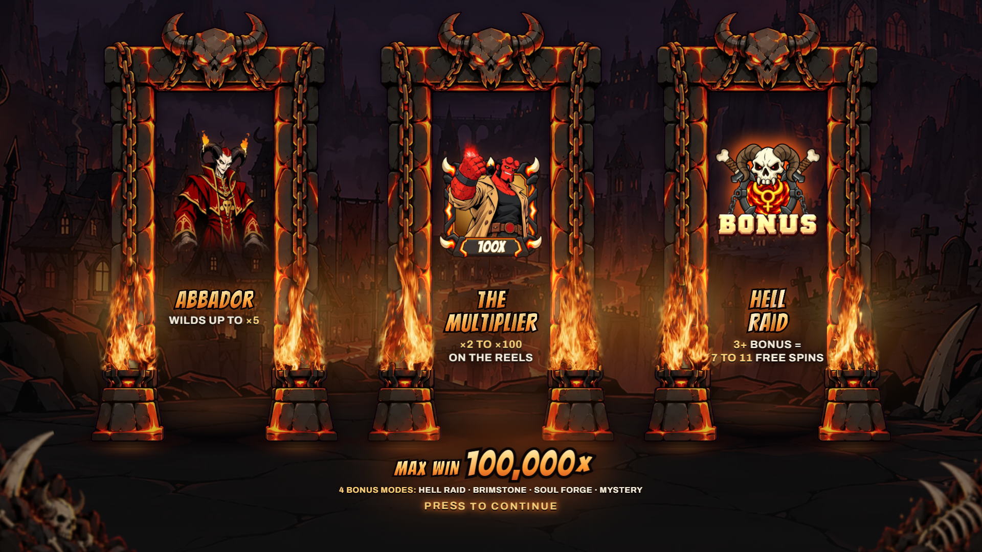 HellDude 100k slot intro screen