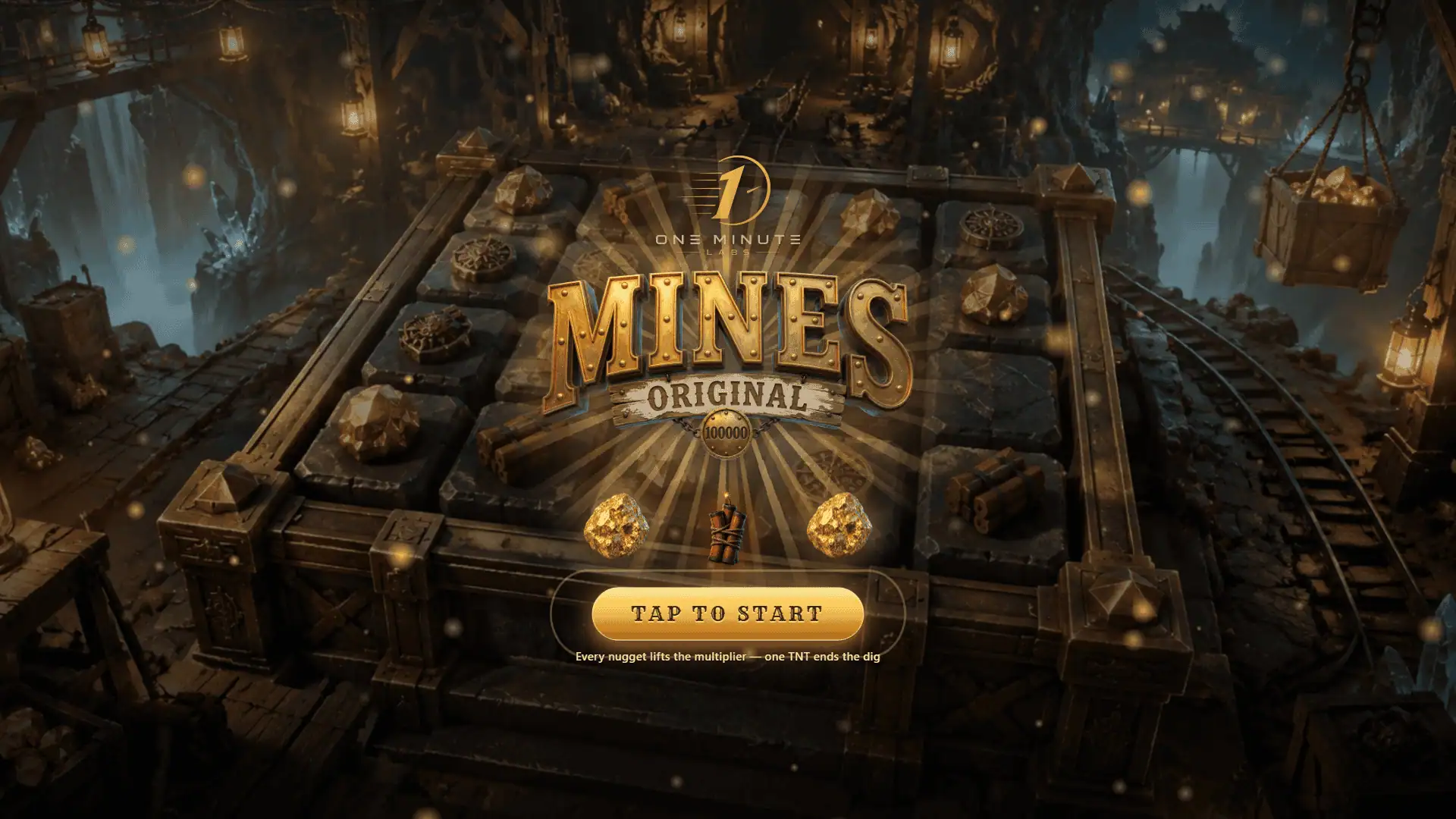 Mines Original 100000 slot intro screen