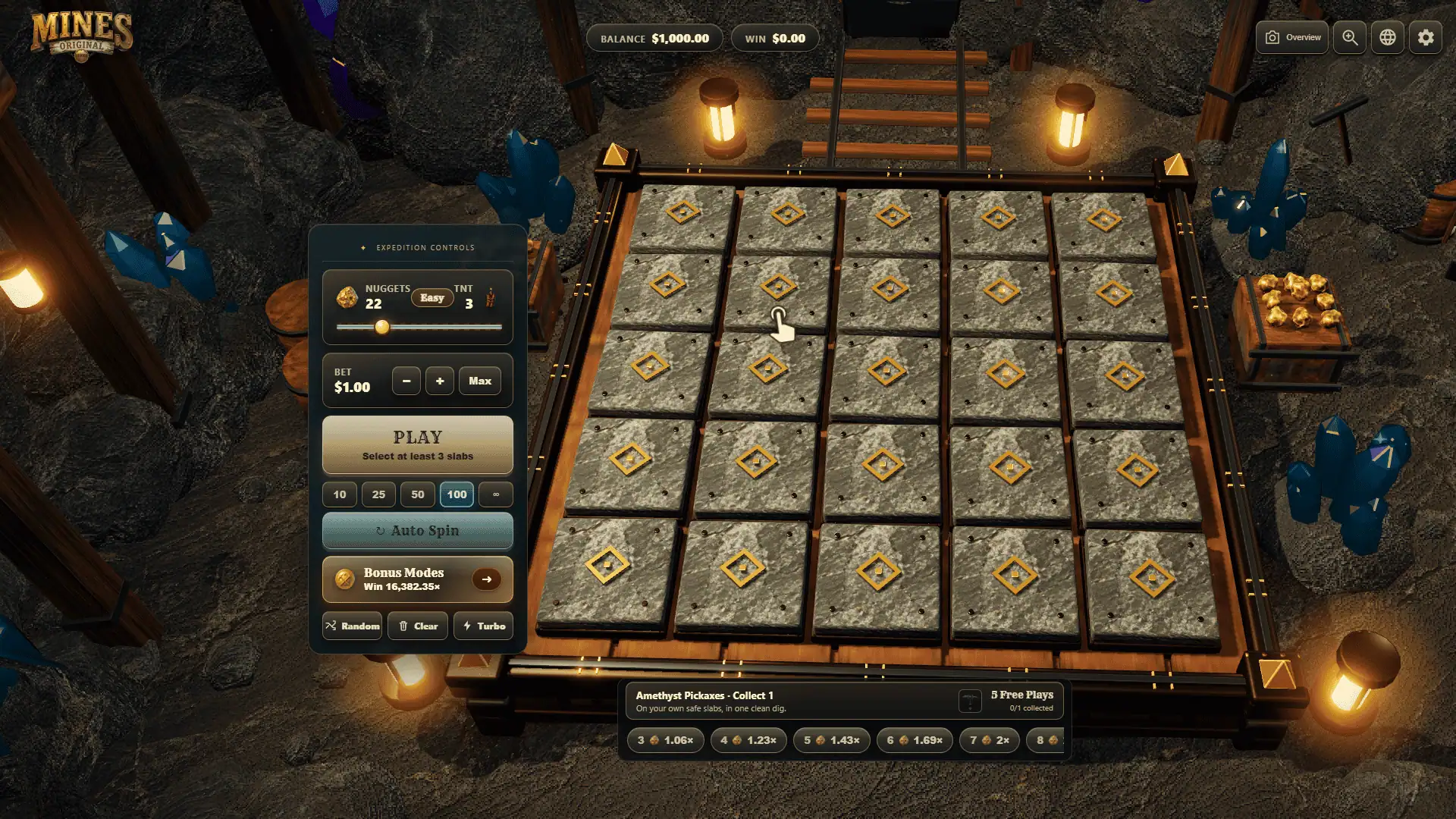 Mines Original 100000 slot gameplay reels