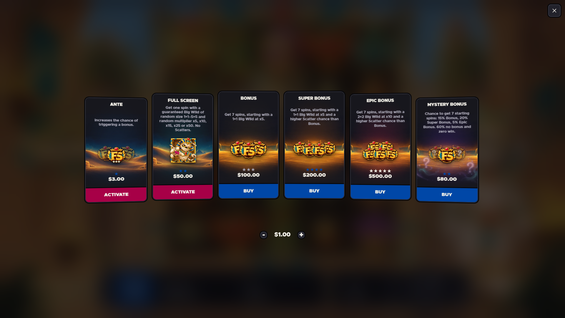 Little Mummy bonus buy menu