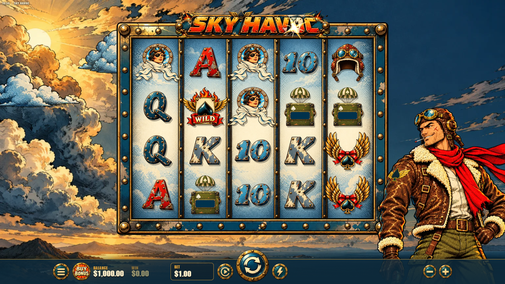 Sky Havoc slot gameplay reels