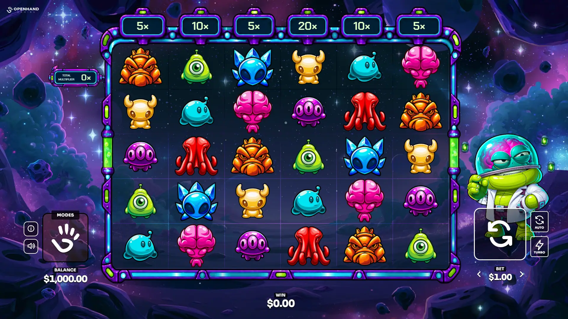 Cosmic Mutations slot gameplay reels