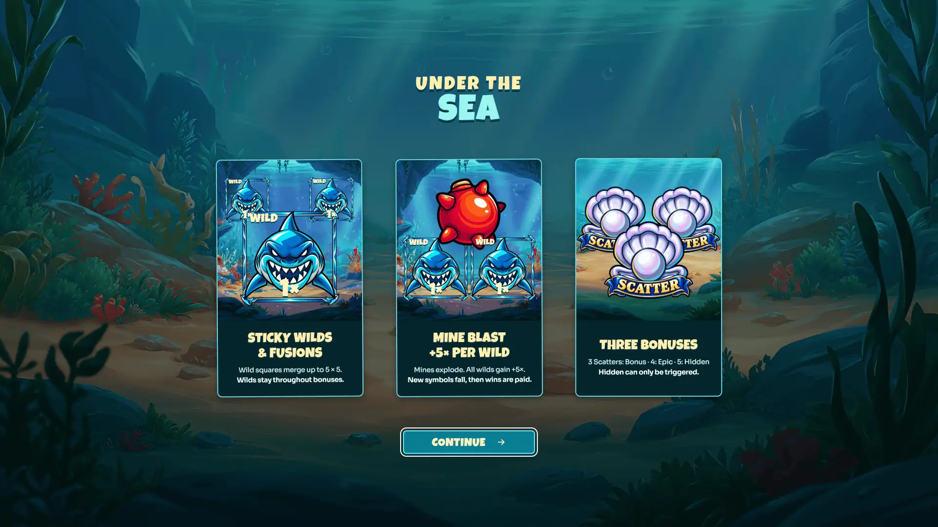 Under The Sea slot intro screen