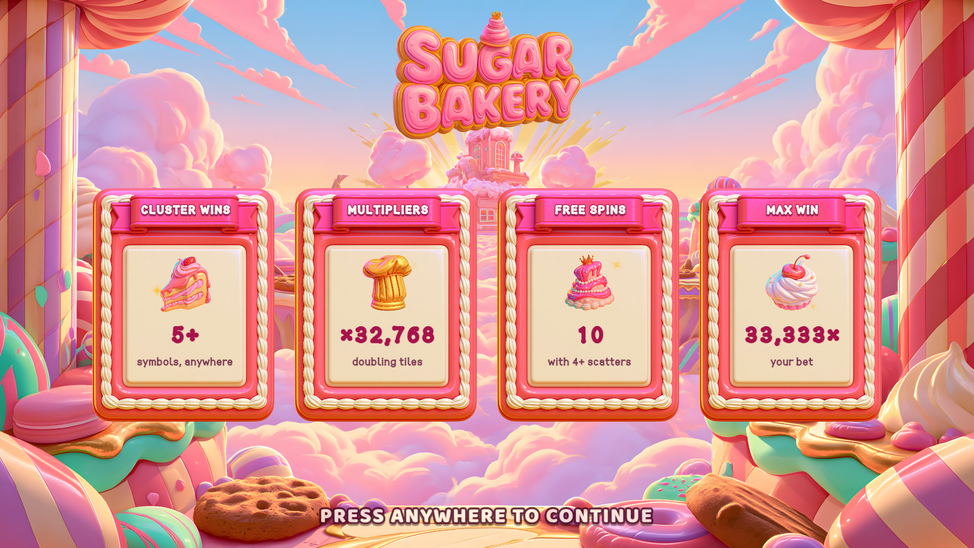 Sugar Bakery slot intro screen