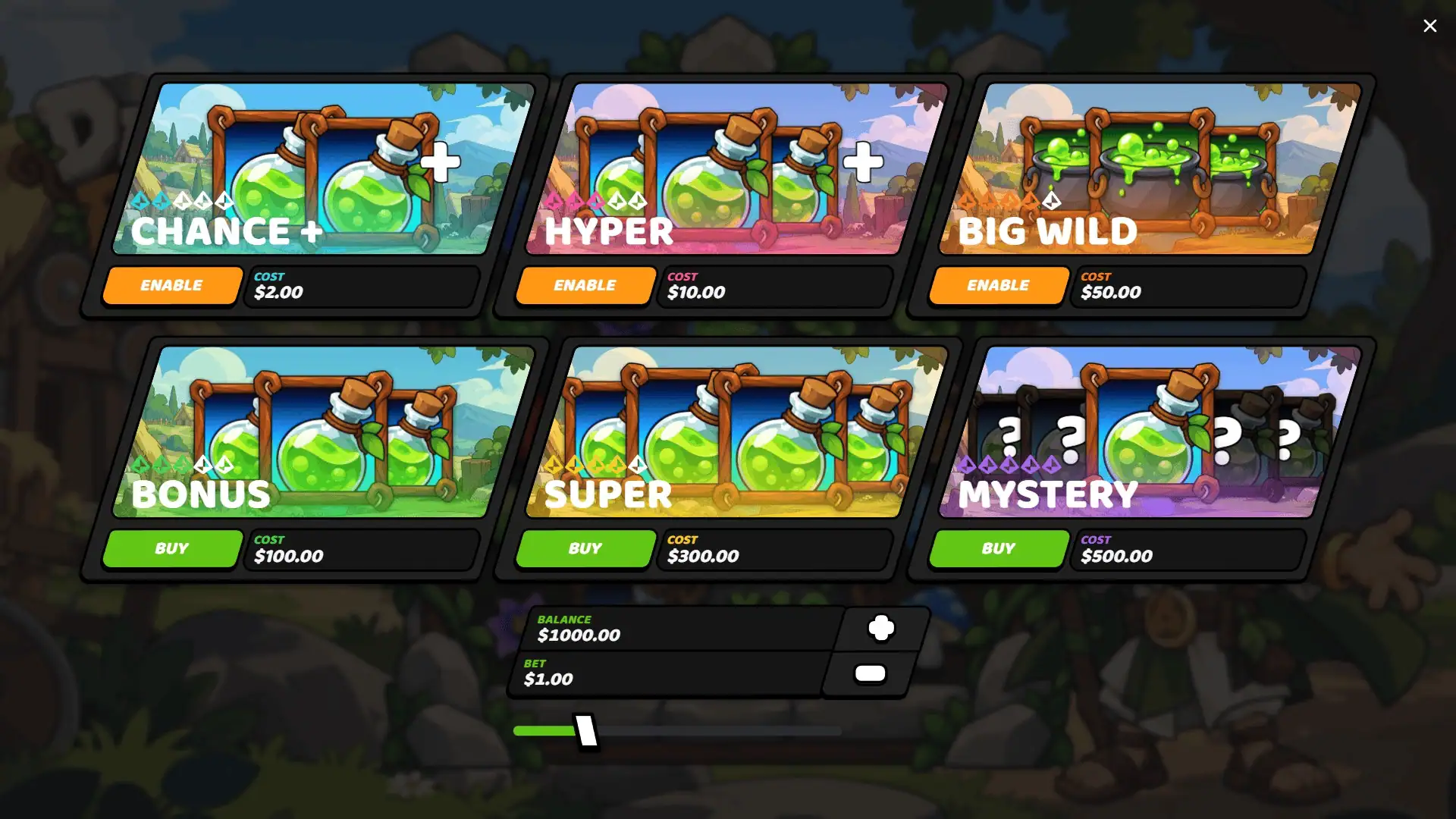Druids Brew 2 bonus buy menu