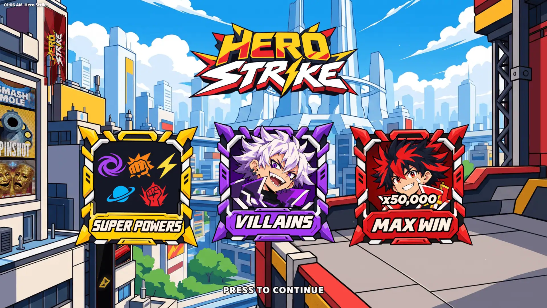Hero Strike slot intro screen
