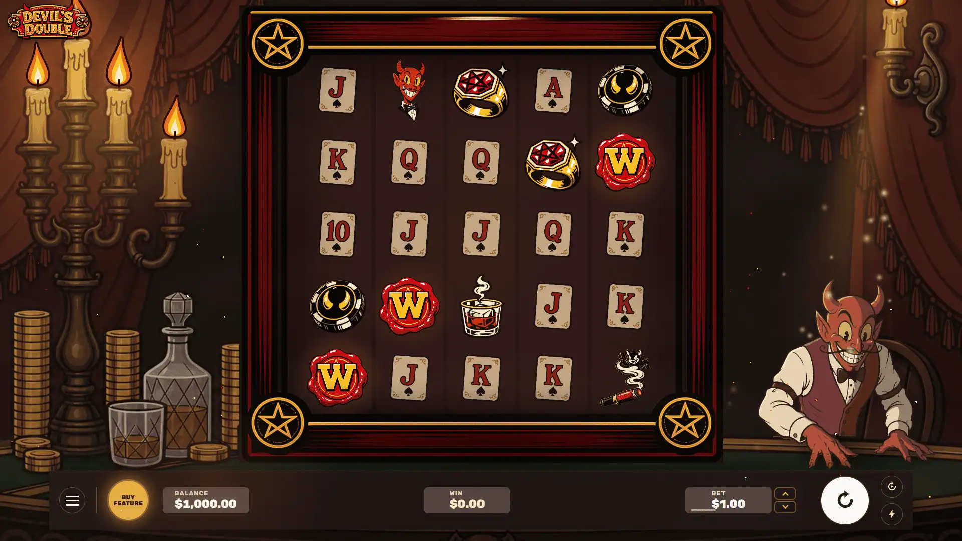 Devil&rsquo;s Double slot gameplay reels