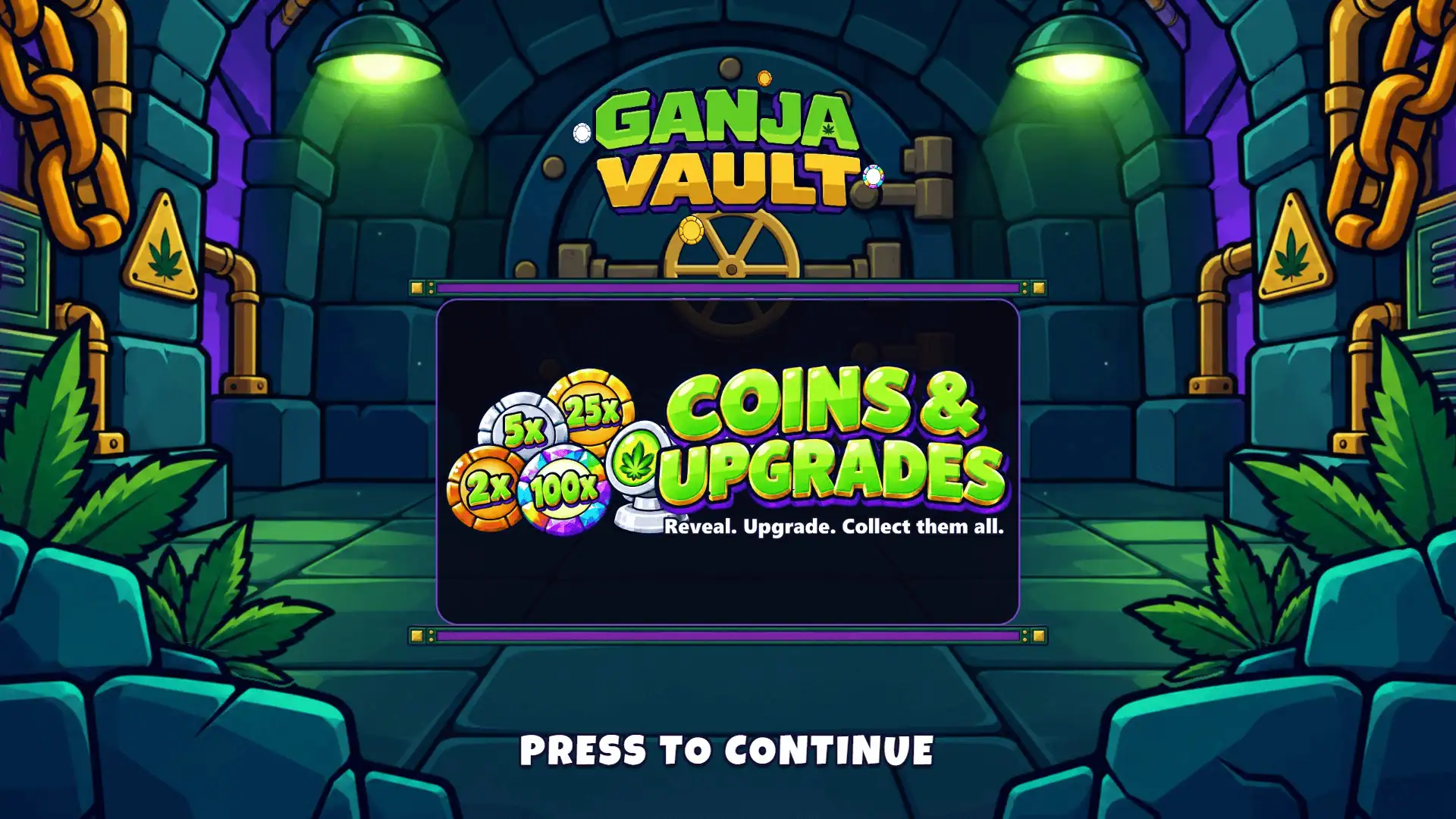 Ganja Vault slot intro screen
