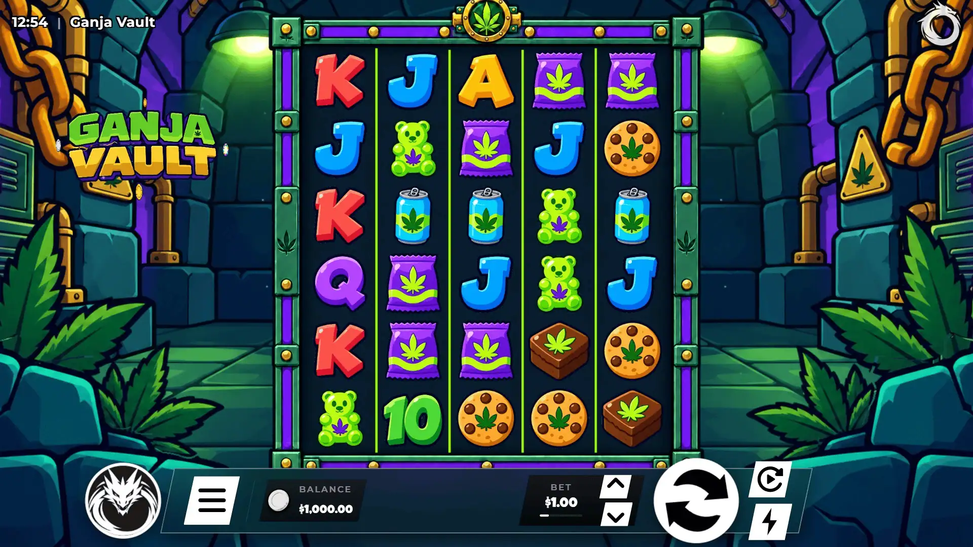 Ganja Vault slot gameplay reels