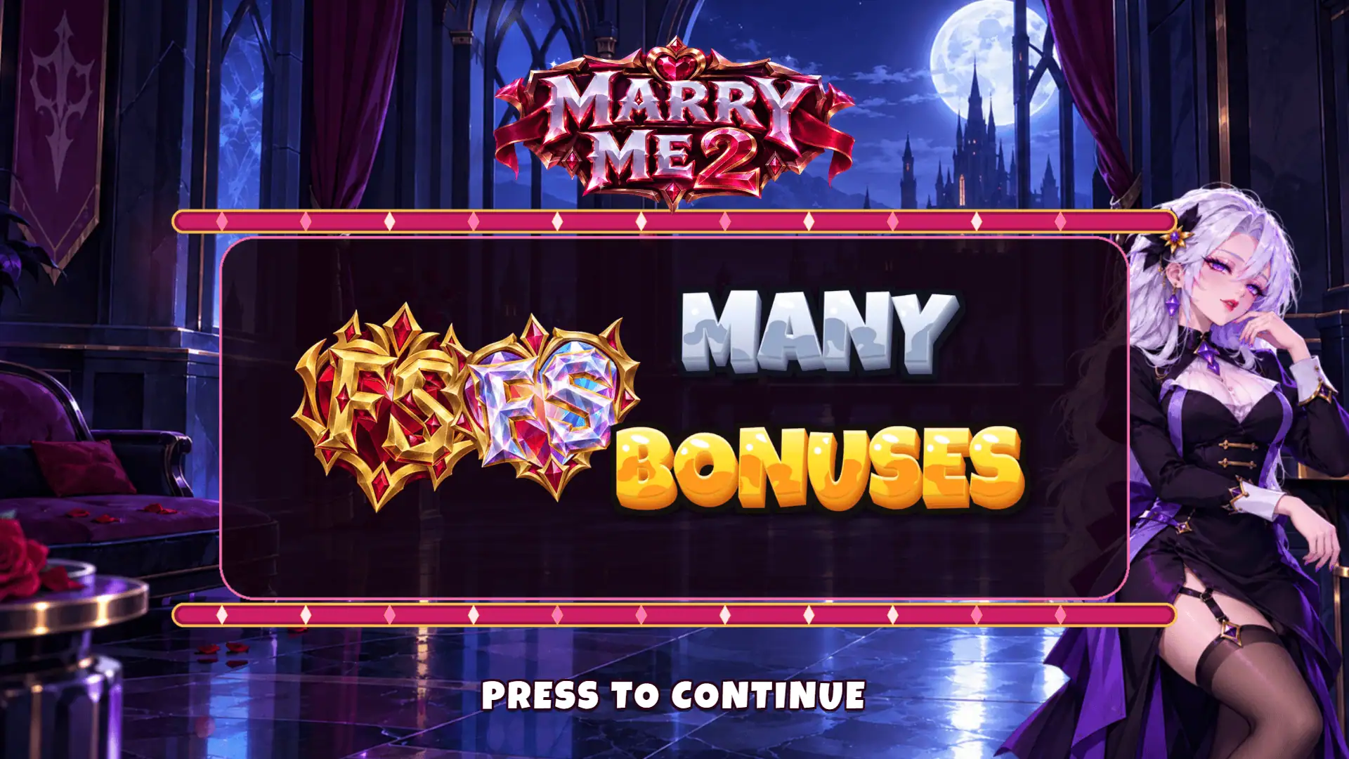 Marry Me 2 slot intro screen