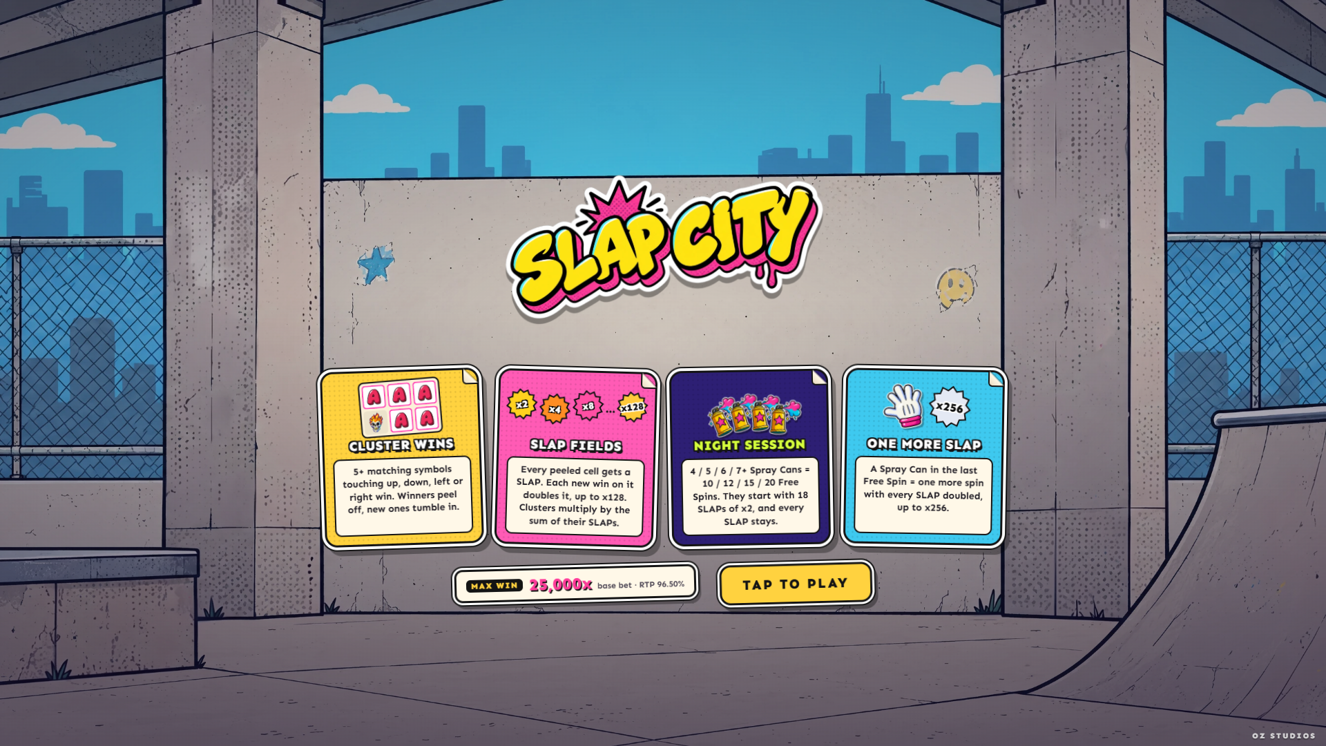 Slap City slot intro screen