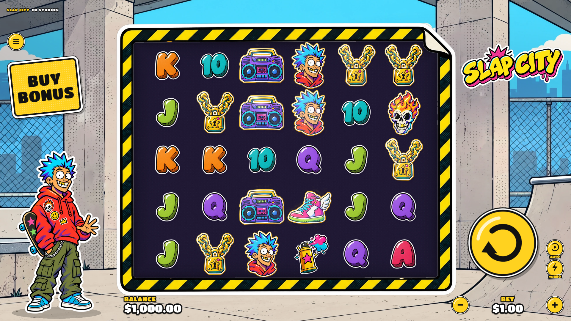 Slap City slot gameplay reels