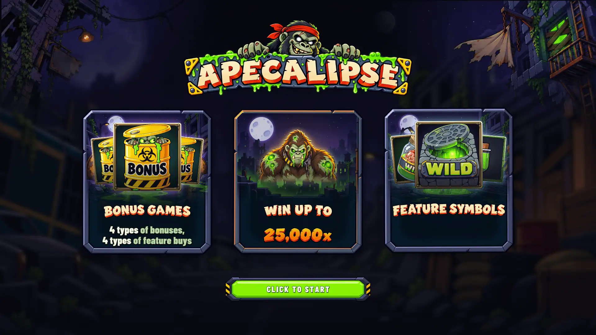 Apecalipse slot intro screen